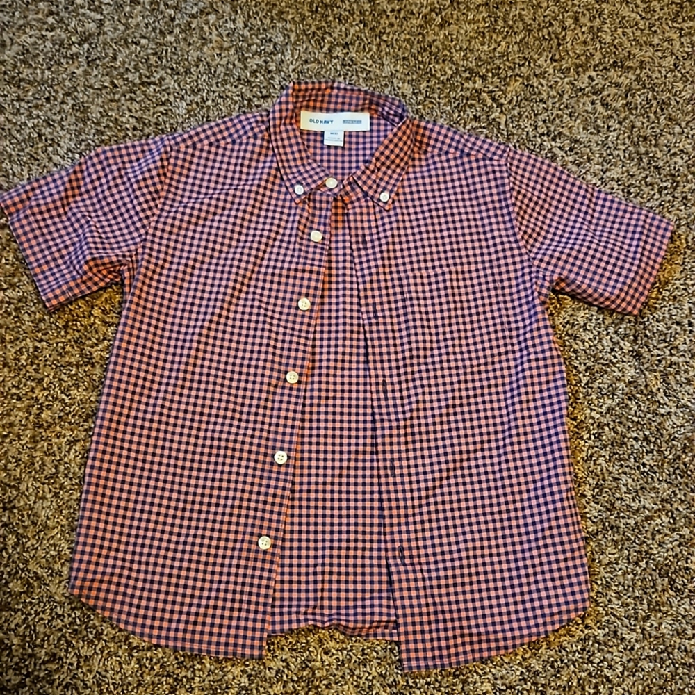 Blue & Pink boys checkerboard shirt| SIZE 8| OLD NAVY